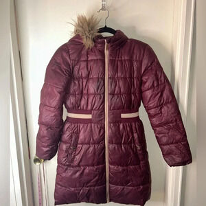Michael Kors Girls burgundy puffer jacket sz 14